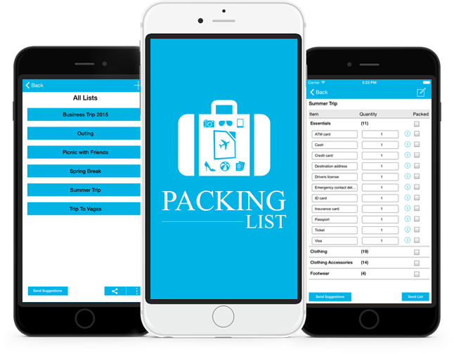 Custom Packing List App